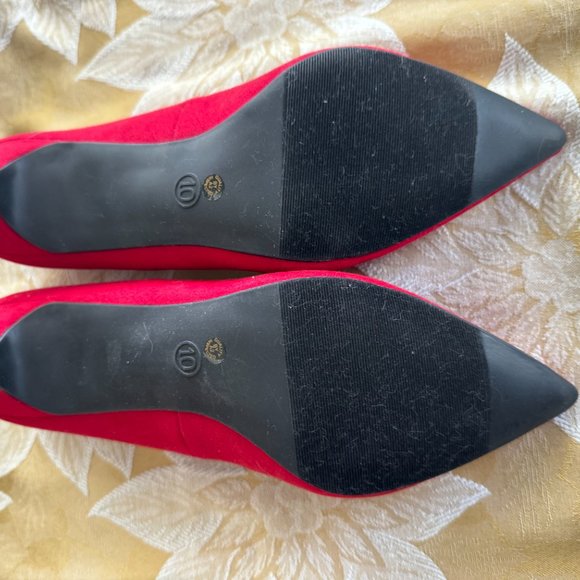 Worthington Danika Red Suede Kitten Heels Size 10M - Picture 5 of 6